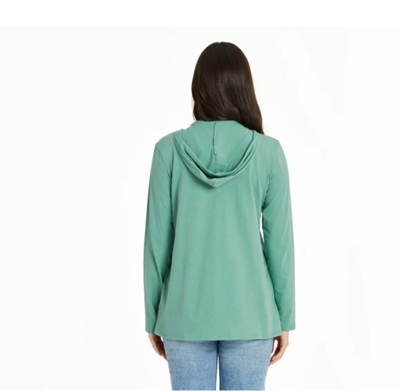 Life Is Good W LS Hooded Crusher Best Things Floral Paw GRANITE GREEN