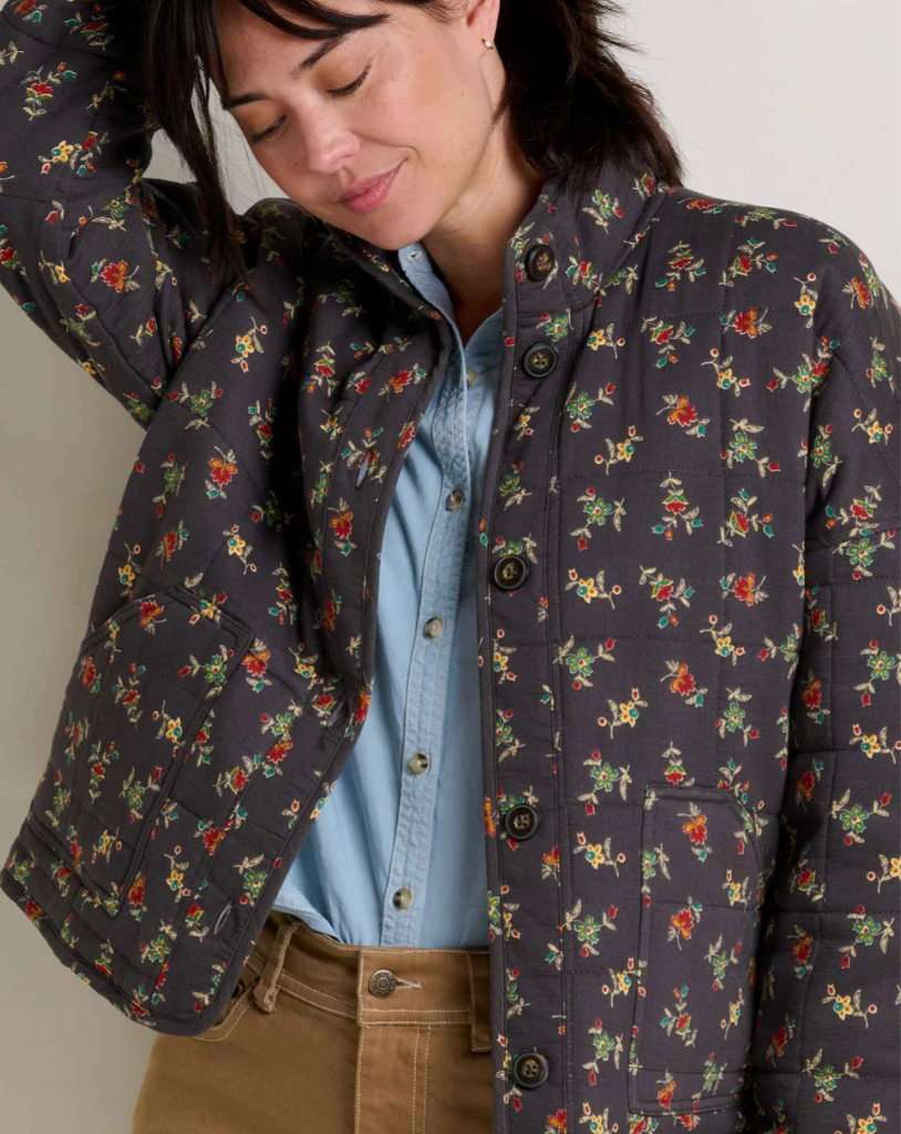 Toad & Co W Manzana Quilted Jacket SOOT GRAPHIC PRINT