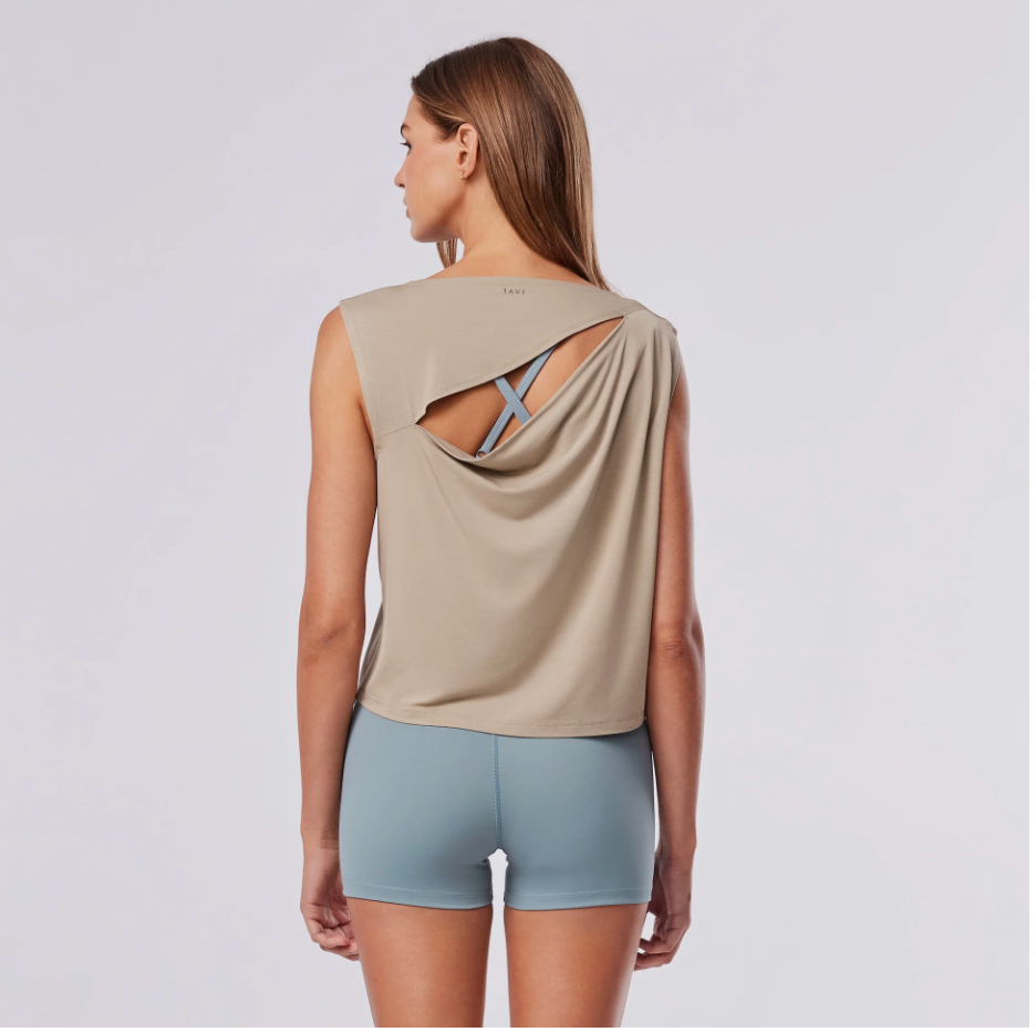 Tavi W Draped Back Tank SHITAKE
