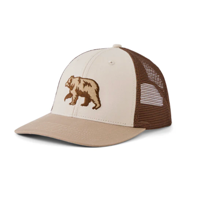 Life is Good Clean Trucker Hat Bear BONE