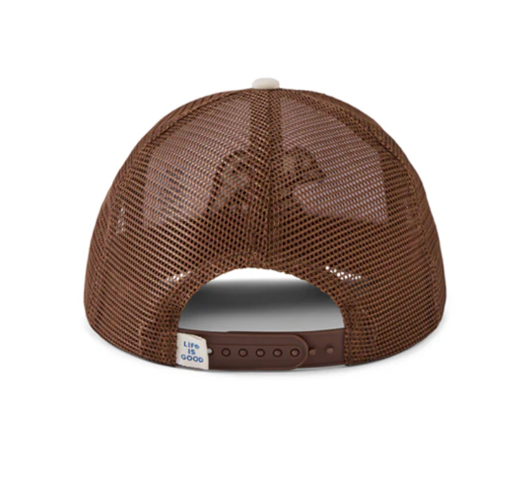 Life is Good Clean Trucker Hat Bear BONE