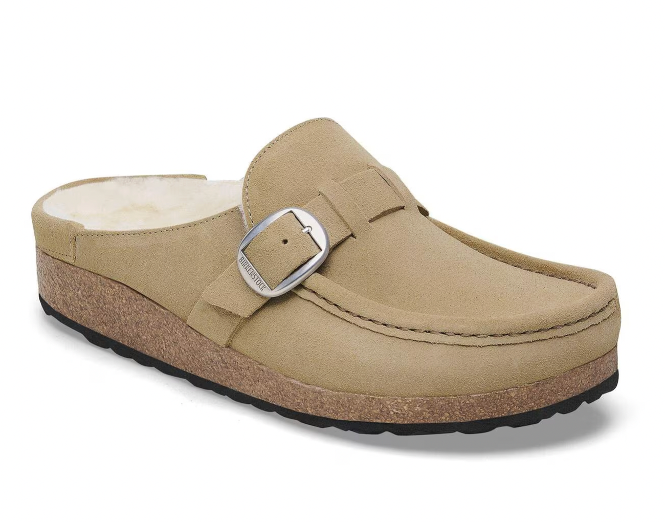 Birkenstock W Buckley Shearling Suede Leather TAUPE - NARROW