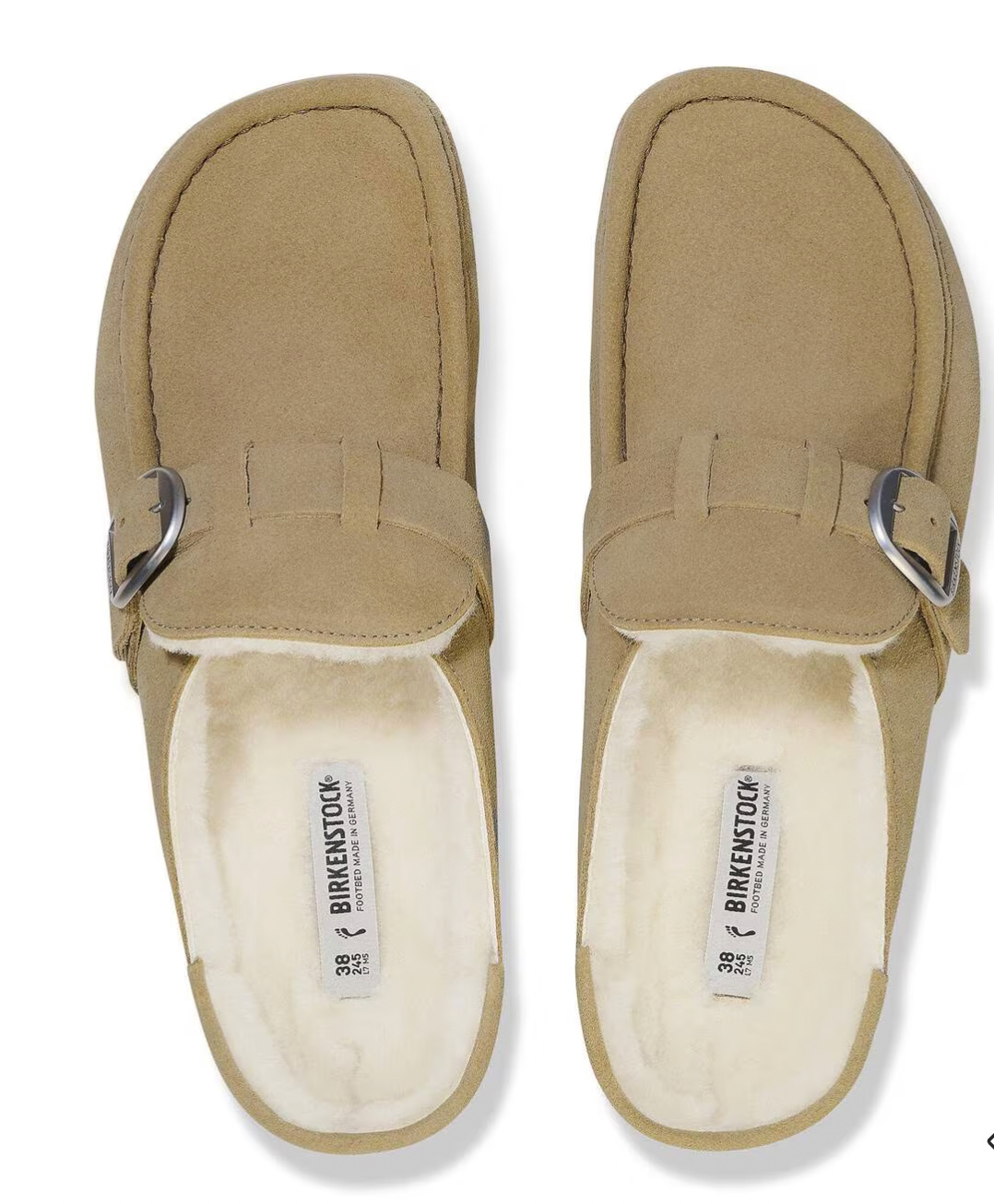 Birkenstock W Buckley Shearling Suede Leather TAUPE - NARROW