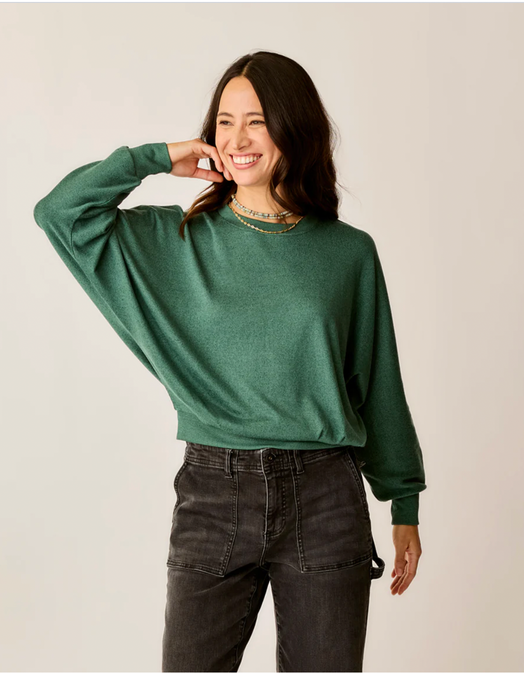 Carve Designs W Anneke Supersoft Dolman BISTRO HEATHER