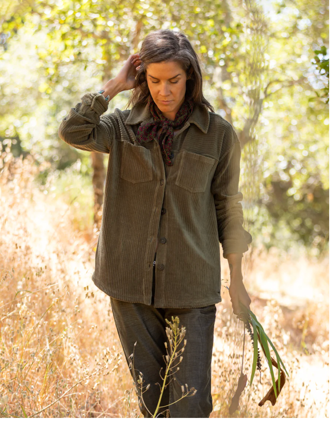 Carve Designs W Hudson Stretch Cord Shacket FIR