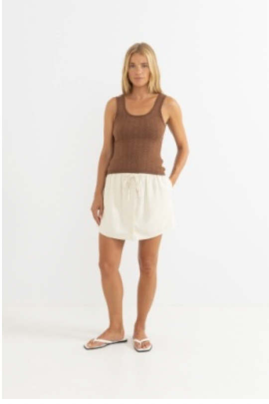 Rhythm W Sunset Scoop Neck Knit Tank CHOCOLATE