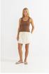 Rhythm W Sunset Scoop Neck Knit Tank CHOCOLATE