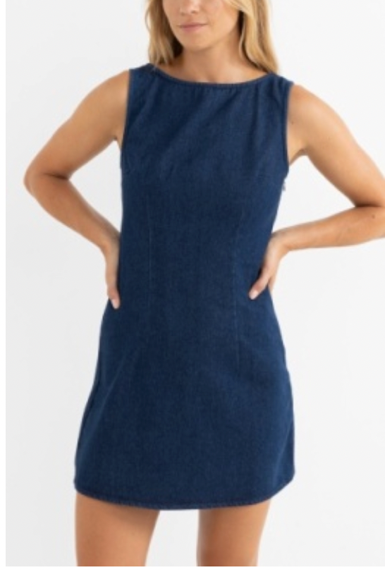 Rhythm W Kendrick Denim Mini Dress DARK WASH
