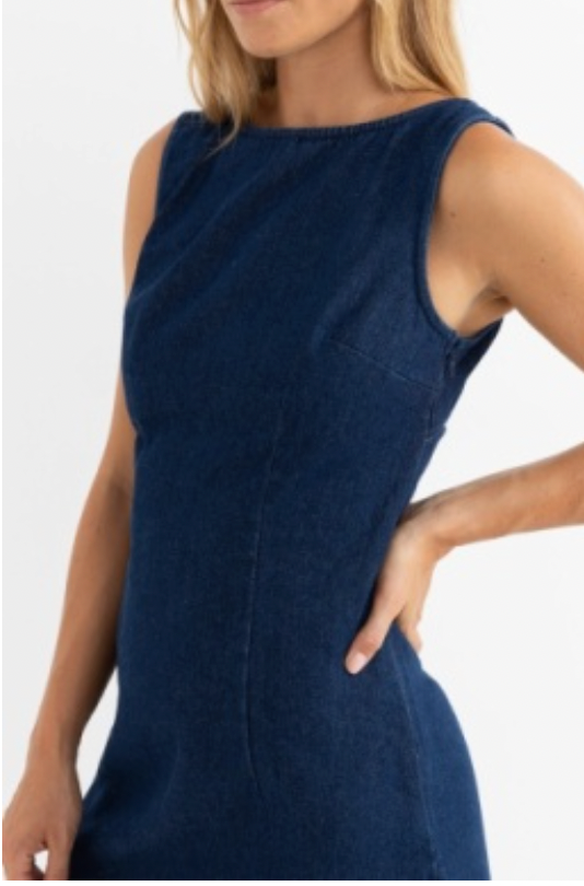 Rhythm W Kendrick Denim Mini Dress DARK WASH