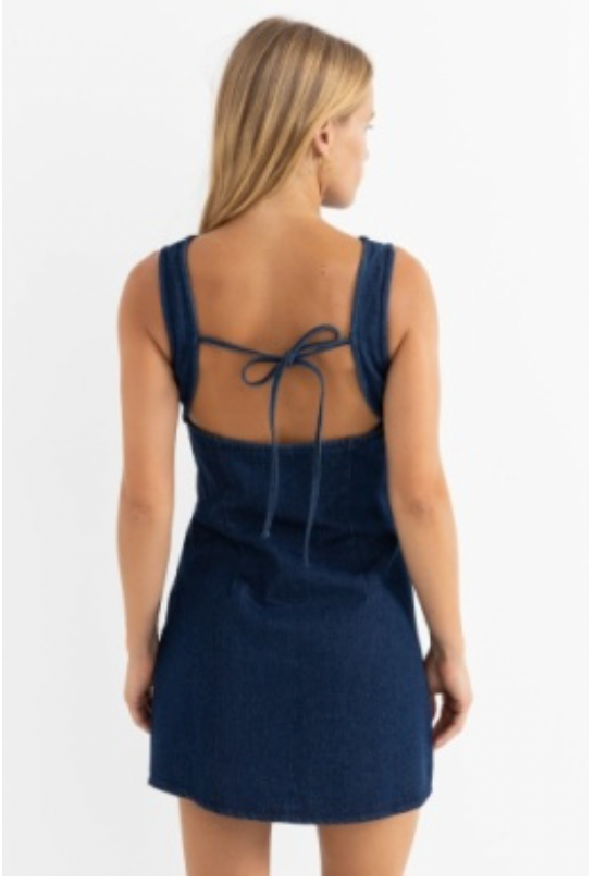 Rhythm W Kendrick Denim Mini Dress DARK WASH