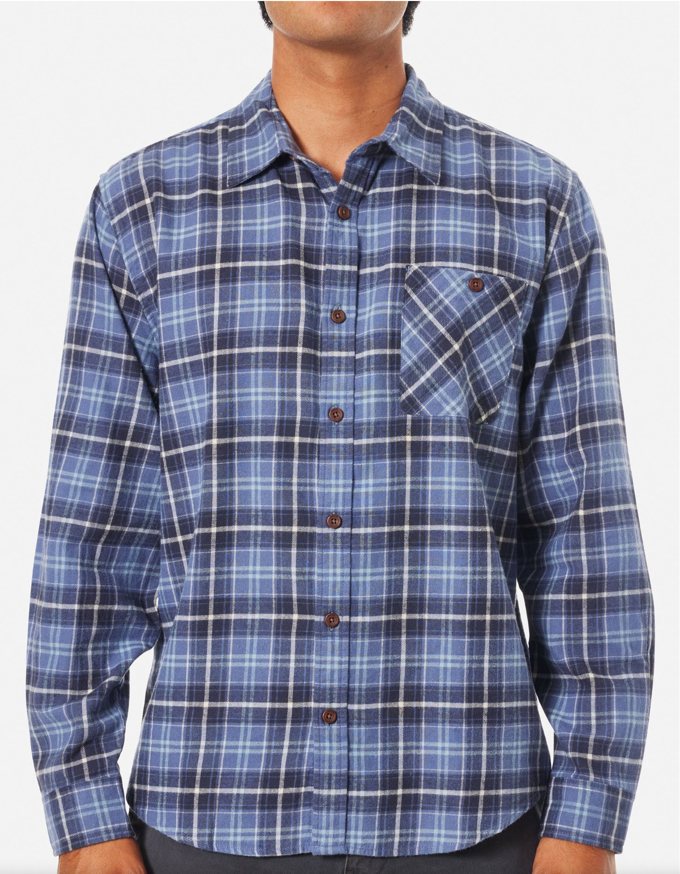 Katin M LS Derek Flannel WASHED BLUE