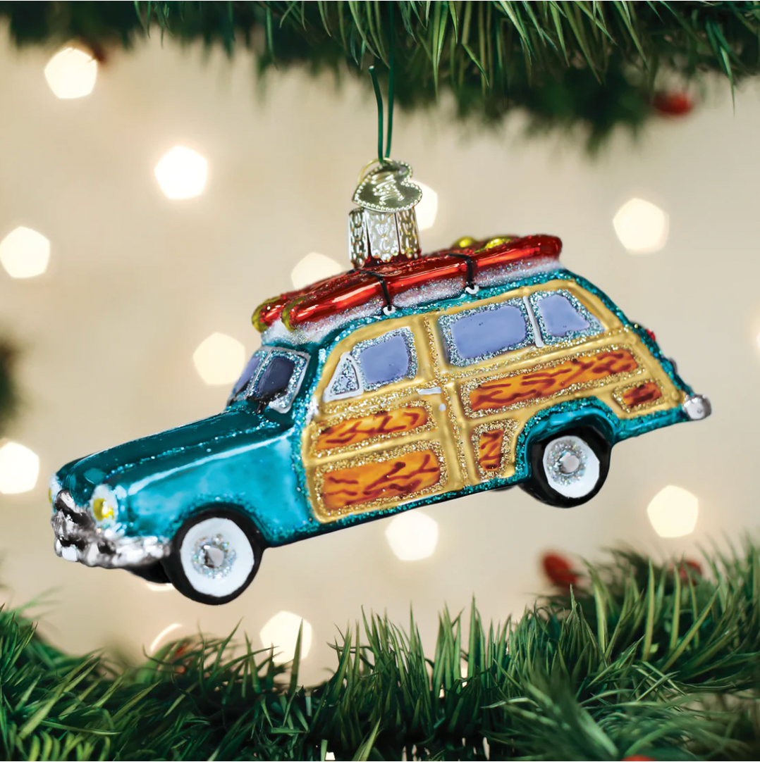 Old World Christmas Ornament SURF'S UP WAGON