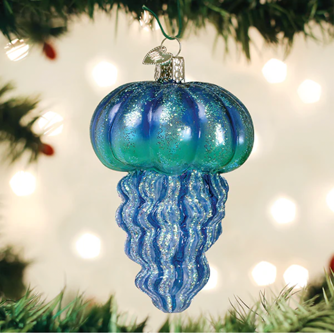Old World Christmas Ornament BLUE JELLYFISH