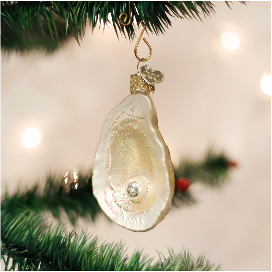 Old World Christmas Ornament OYSTER WITH PEARL