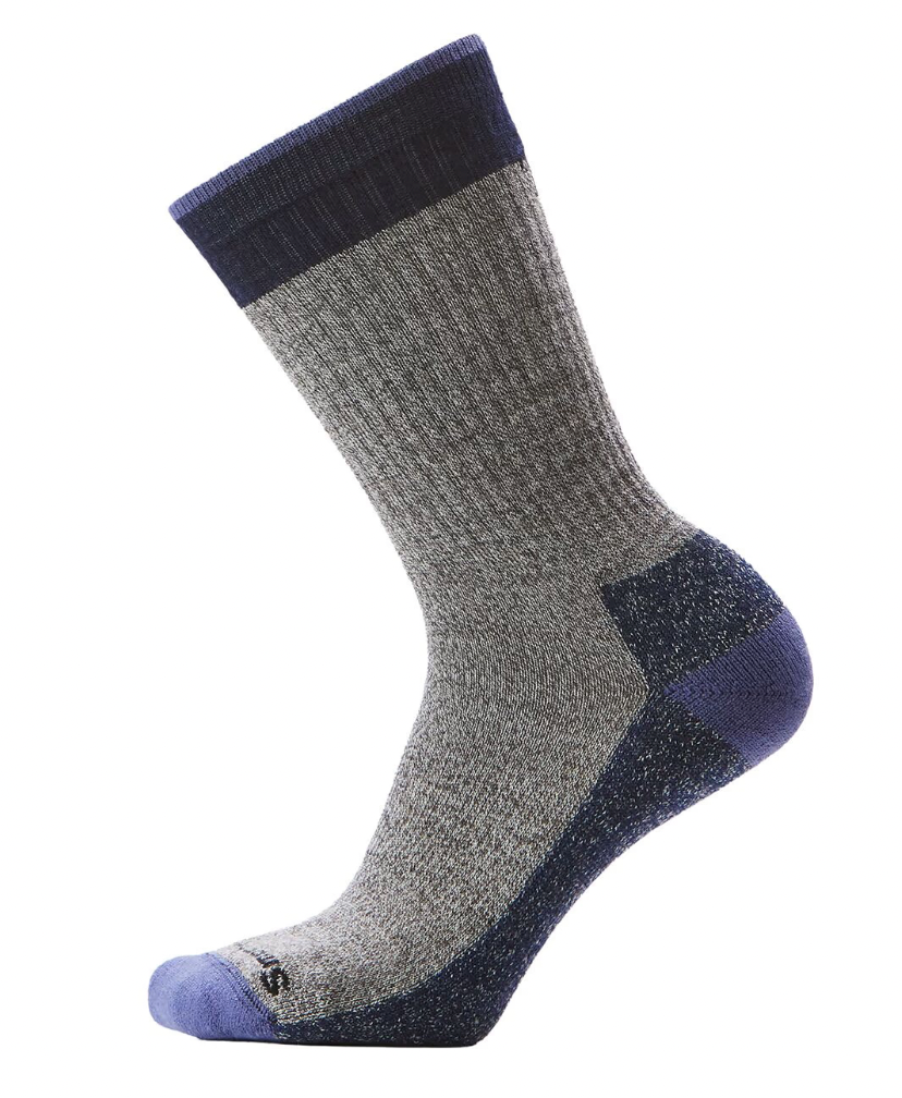 Smartwool M Everyday Rollinsville Crew Socks FOSSIL NAVY