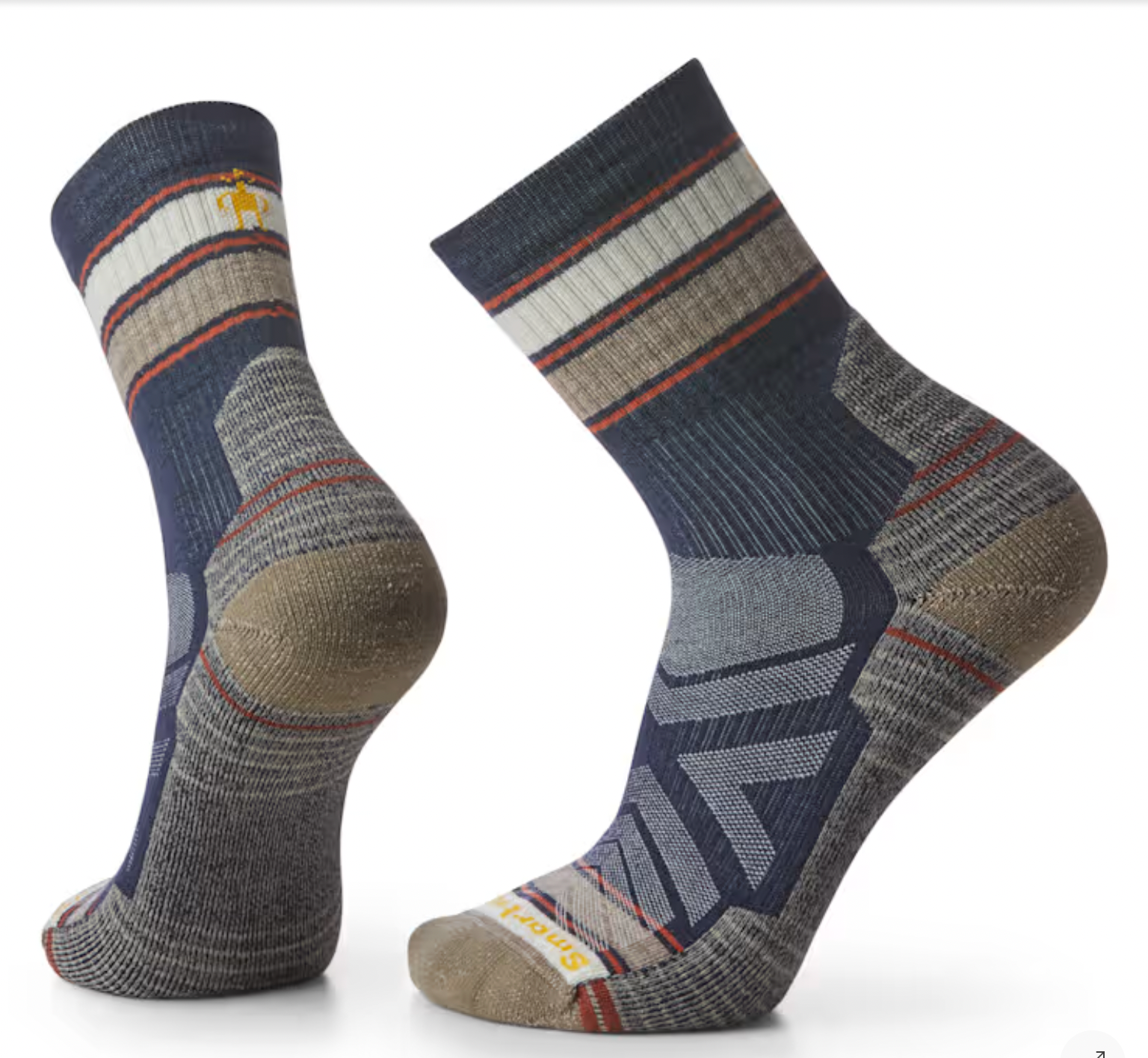 Smartwool Hike Stripe Mid Crew Socks DEEP NAVY