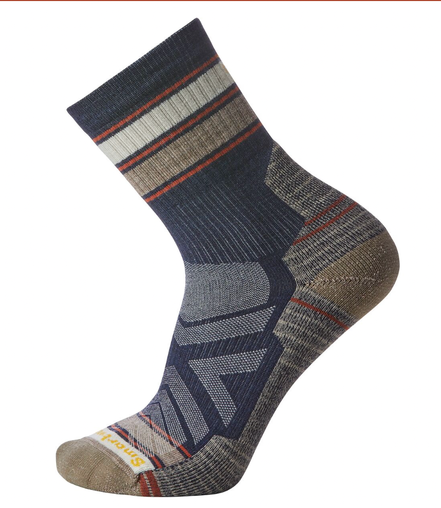 Smartwool Hike Stripe Mid Crew Socks DEEP NAVY