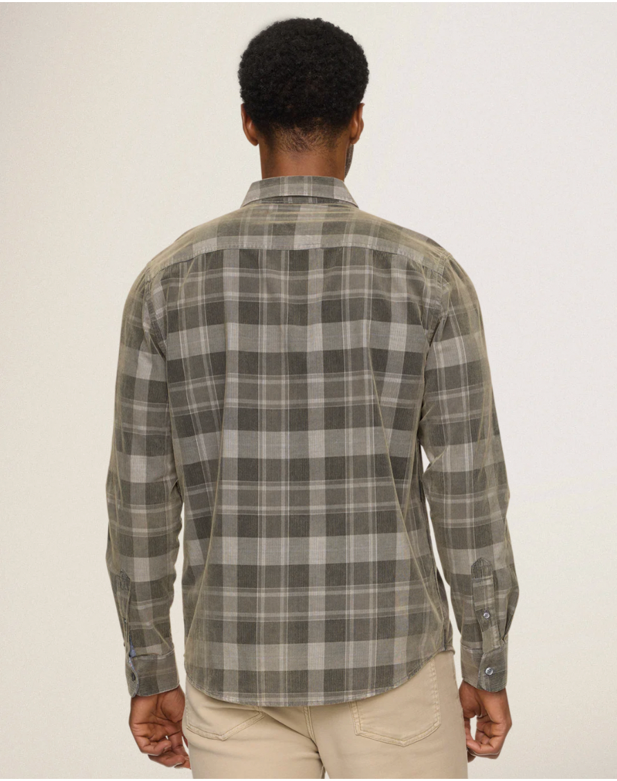 Flag & Anthem M LS Bolton Corduroy Shirt CHARCOAL / GREY