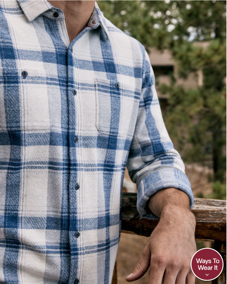 Flag & Anthem M LS Cordova Hero Flannel CREAM / BLUE