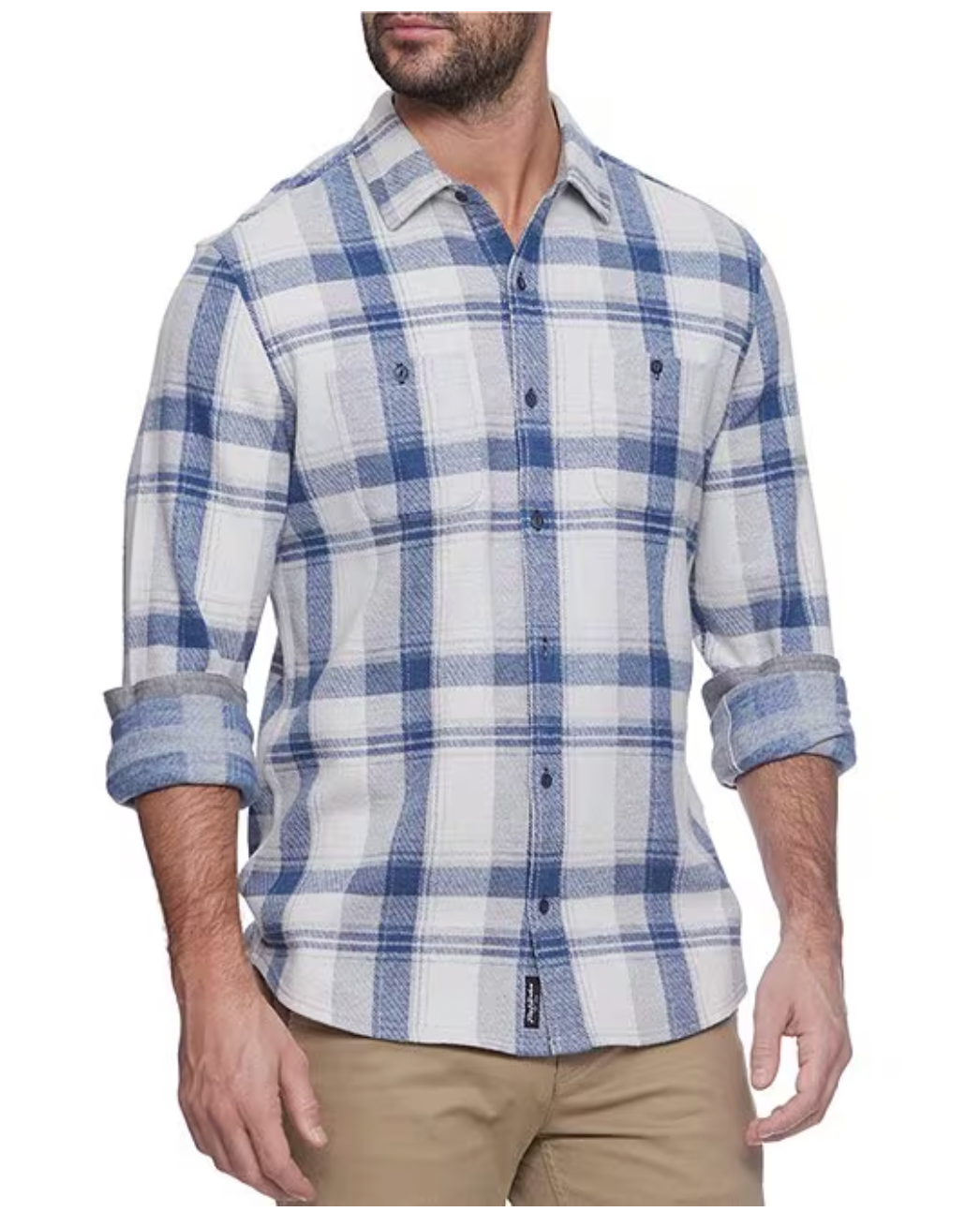 Flag & Anthem M LS Cordova Hero Flannel CREAM / BLUE