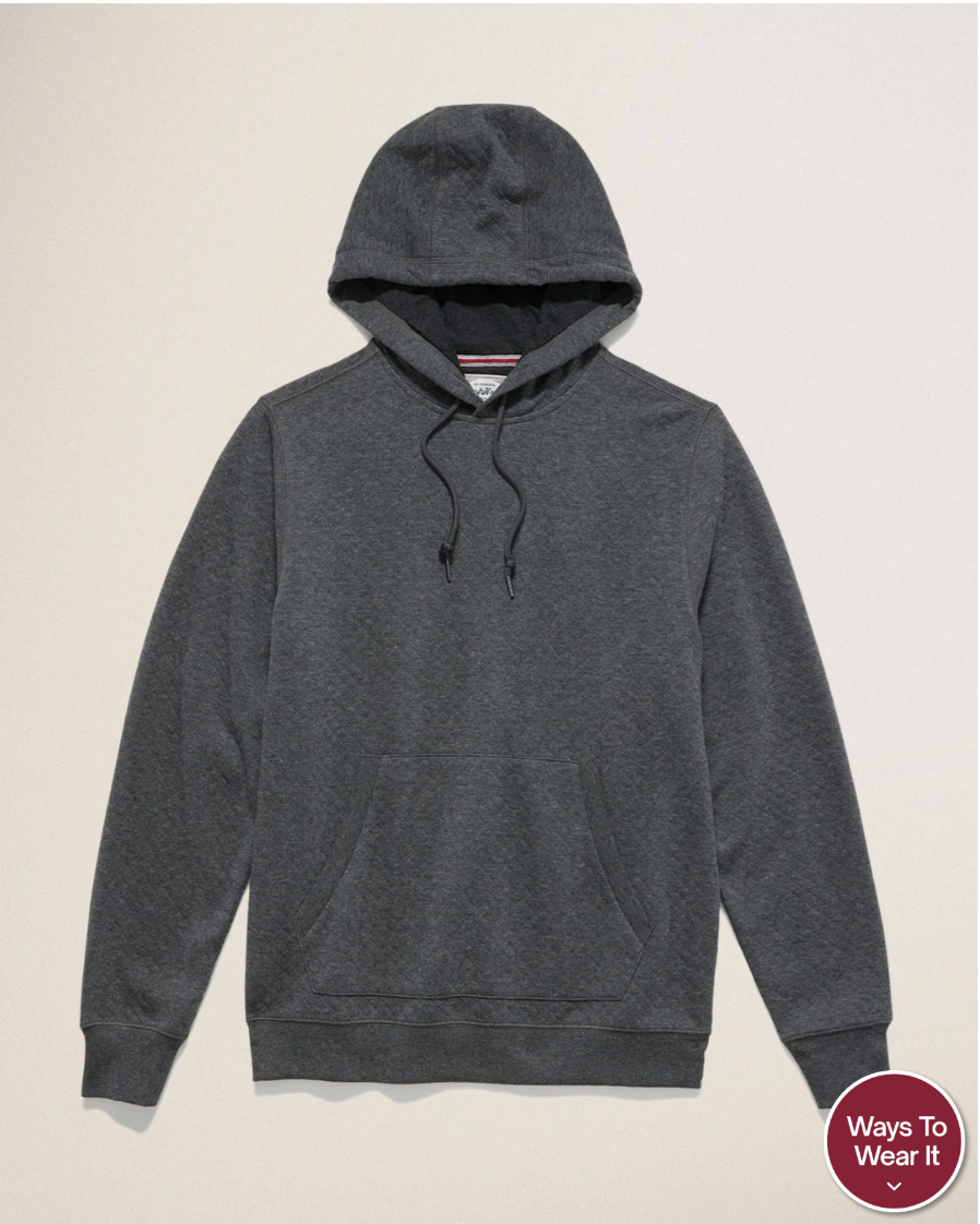 Flag & Anthem M LS Bradner Quilted Hoodie CHARCOAL