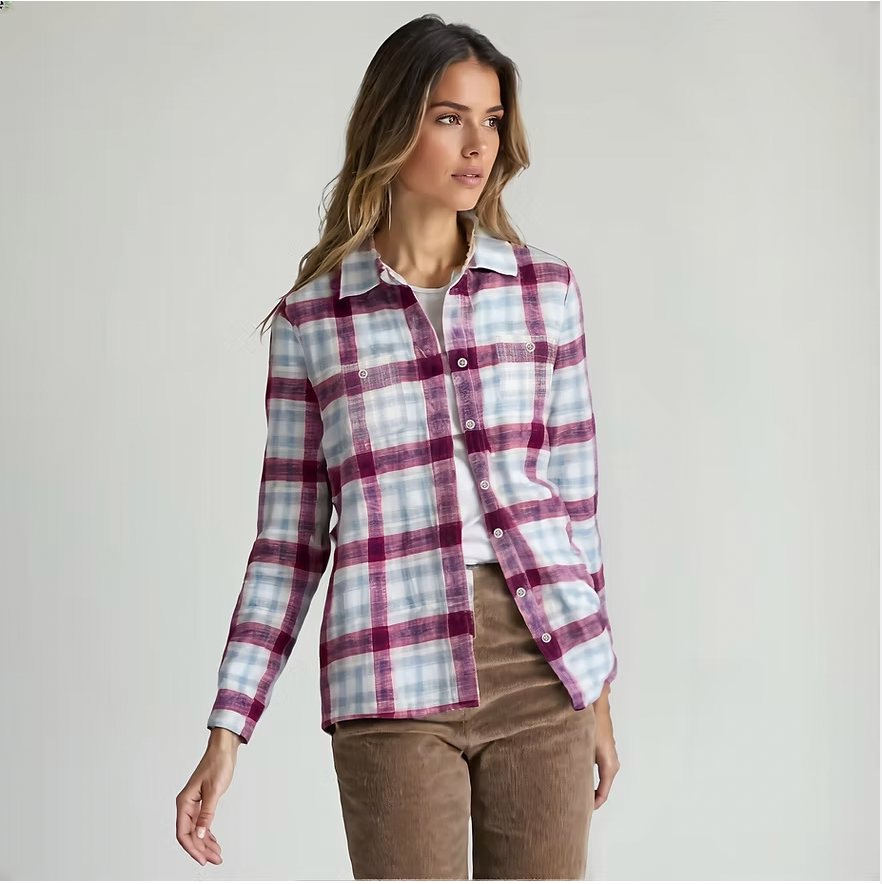 North River W LS Malibu Slub Woven MAUVE WINE