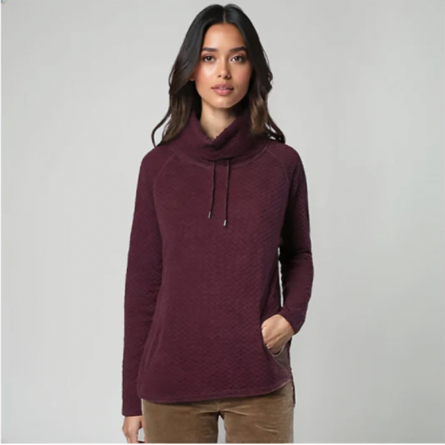 North River W Brookline Mock Neck MAUVE WINE