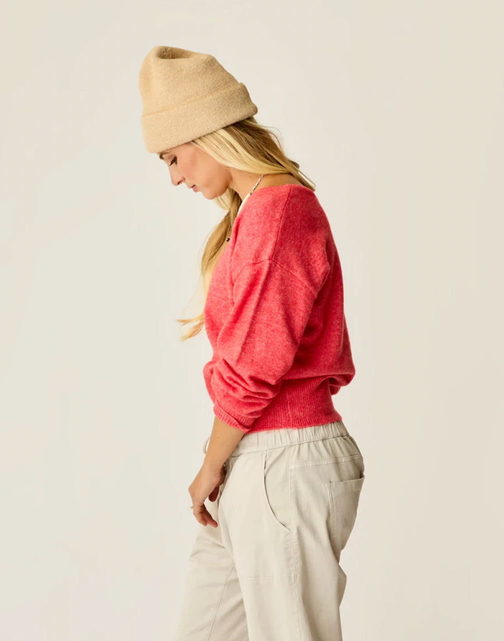 Carve Designs W Ruth Reversible Sweater POINSETTIA