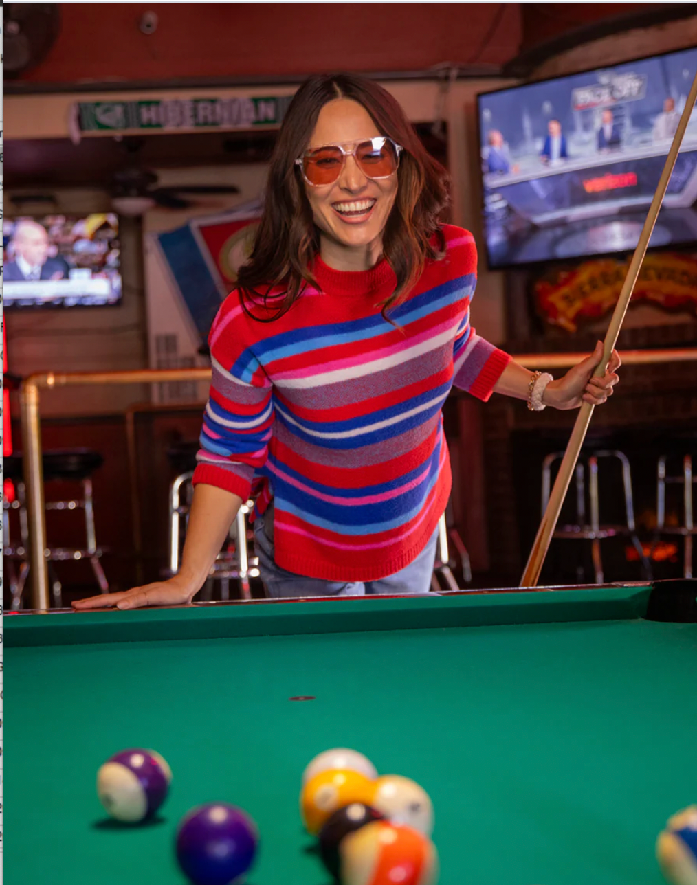 Carve Designs W Olivia Plush Sweater MULTISTRIPE