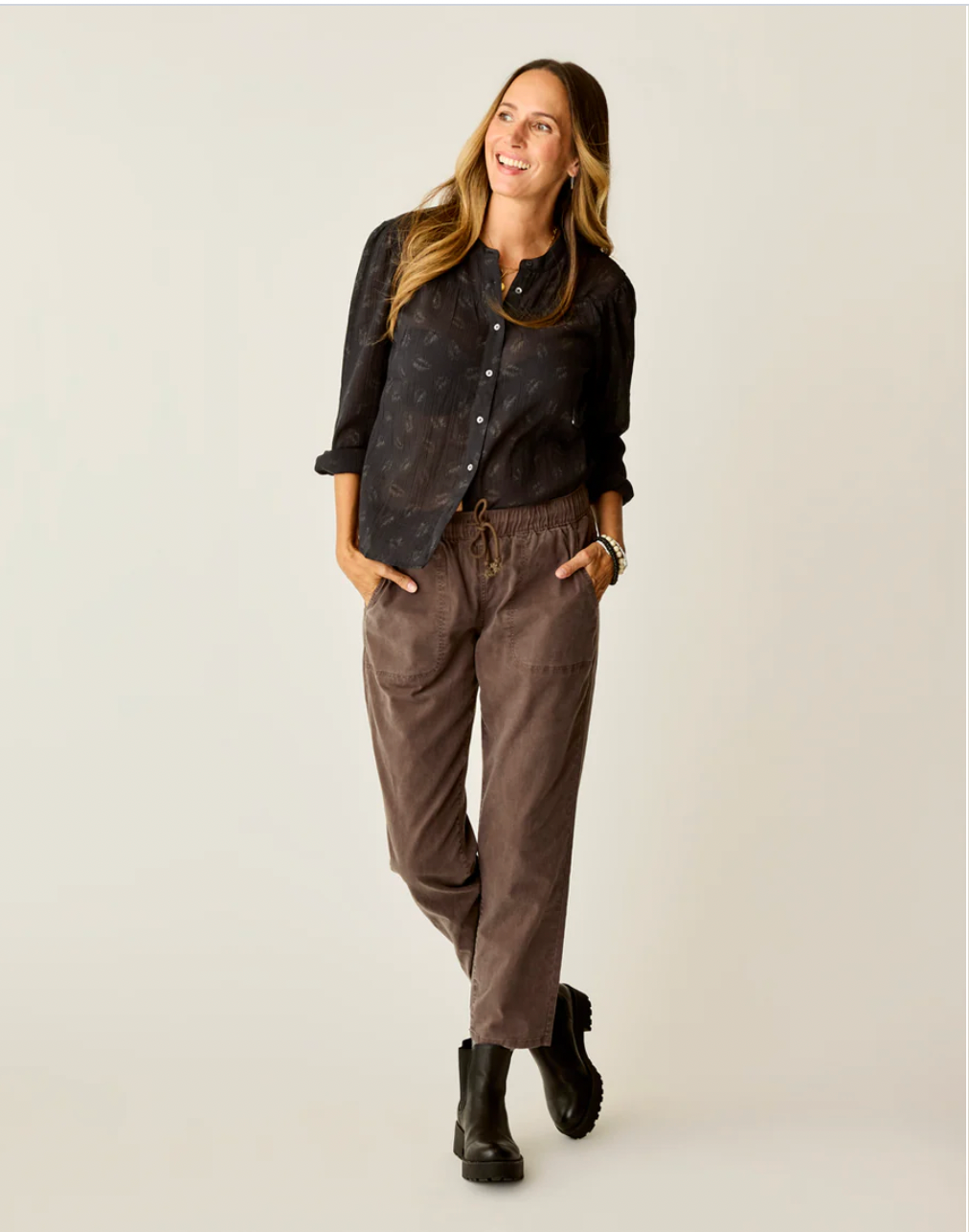 Carve Designs W Zoe Twill Pant ESPRESSO