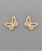 Golden Stella Scratched Butterfly Earrings GOLD