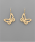 Golden Stella Scratched Butterfly Earrings GOLD