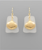 Golden Stella Seashell Dangle Earrings WHITE