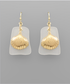 Golden Stella Seashell Dangle Earrings WHITE