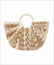 Golden Stella Woven Straw Shopper Tote BEIGE