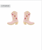 Golden Stella Pave Western Boot Earrings LT PINK