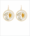 Golden Stella Flower Round Earrings WHITE/GOLD