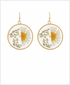 Golden Stella Flower Round Earrings WHITE/GOLD
