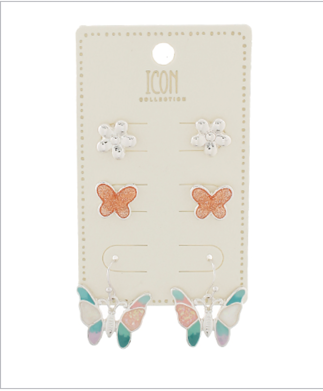 Golden Stella Garden Theme Earring Set SILVER