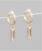 Golden Stella Rectangle Glass Earrings CLEAR