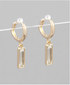 Golden Stella Rectangle Glass Earrings CLEAR