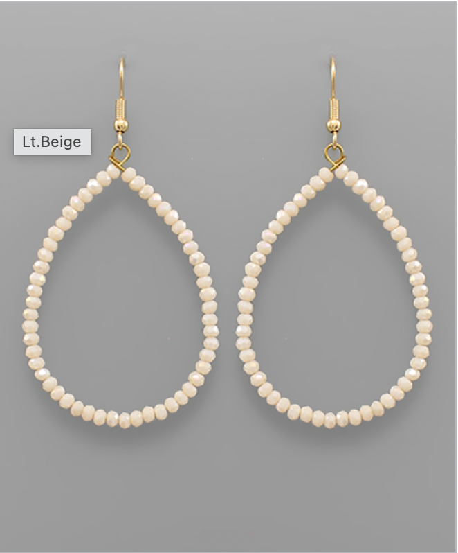 Golden Stella Bead Teardrop Earrings IVORY
