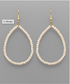 Golden Stella Bead Teardrop Earrings IVORY