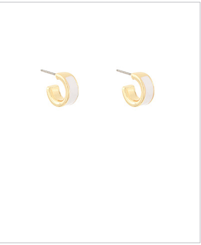 Boucles d&#39;oreilles Golden Stella, couleur blanche/dorée