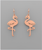 Golden Stella Scratched Flamingo Earrings ROSE GOLD
