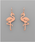 Golden Stella Scratched Flamingo Earrings ROSE GOLD