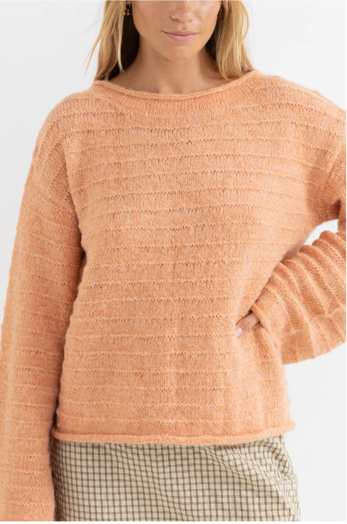 Rhythm W Baklava Knit Sweater DUSTY PINK
