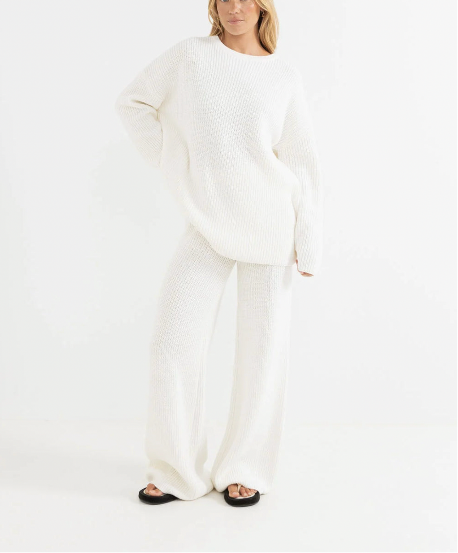 Rhythm W Essential Knit Jumper WHITE
