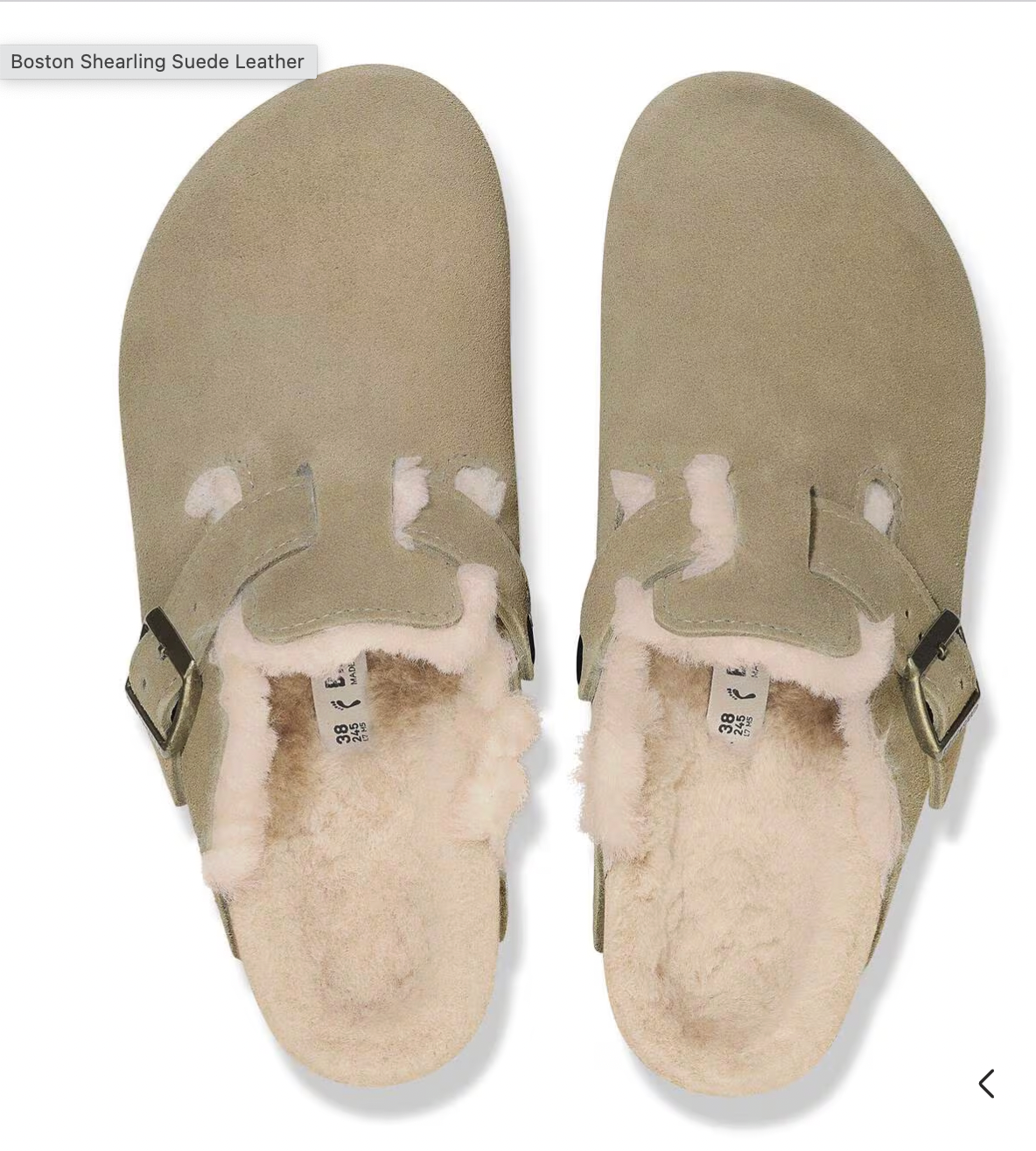 Birkenstock W Boston Suede Leather Shearling TAUPE - NARROW