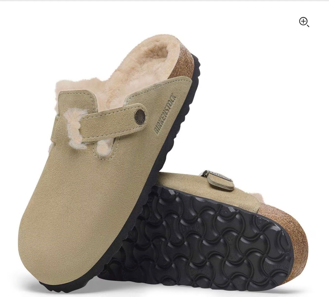 Birkenstock W Boston Suede Leather Shearling TAUPE - NARROW